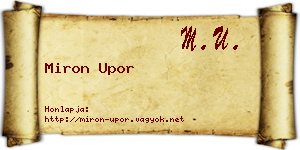 Miron Upor névjegykártya